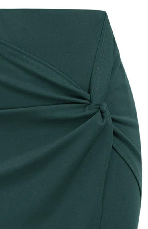 Draped Asymmetrical Fashion Pleated Skirt - Draped Skirt - LeStyleParfait