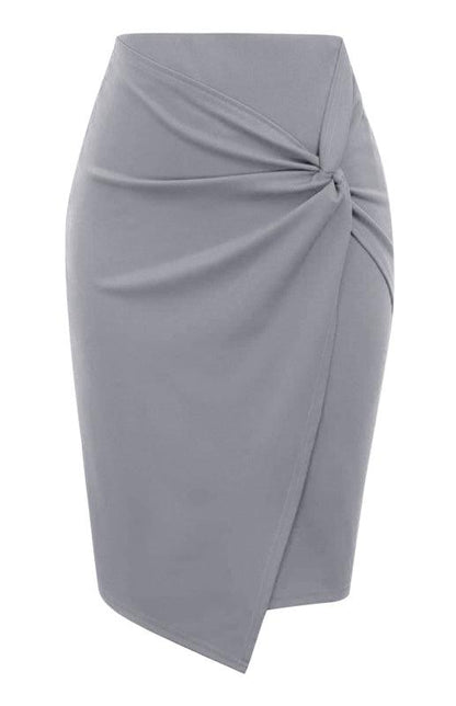 Draped Asymmetrical Fashion Pleated Skirt - Draped Skirt - LeStyleParfait