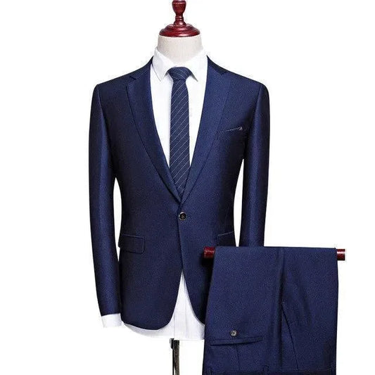 Elegant Blue Two Piece Suit - Two Piece Suit - LeStyleParfait