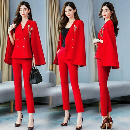 Elegant Lapel Double Breasted Pantsuit - Pantsuit - LeStyleParfait