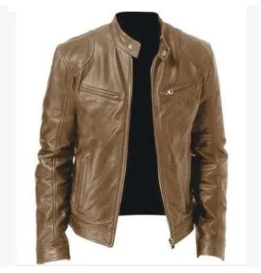 Elegant Slim Fit Men Leather Jacket-Leather Jacket-LeStyleParfait