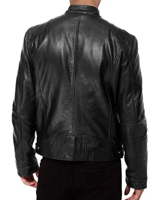 Elegant Slim Fit Men Leather Jacket-Leather Jacket-LeStyleParfait