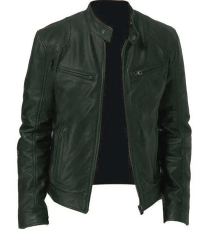 Elegant Slim Fit Men Leather Jacket-Leather Jacket-LeStyleParfait