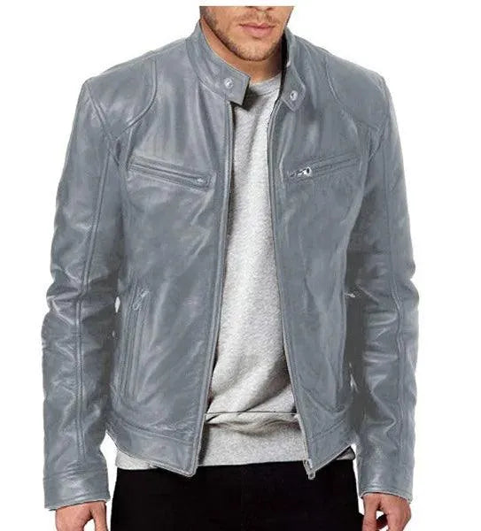 Elegant Slim Fit Men Leather Jacket - Leather Jacket - LeStyleParfait