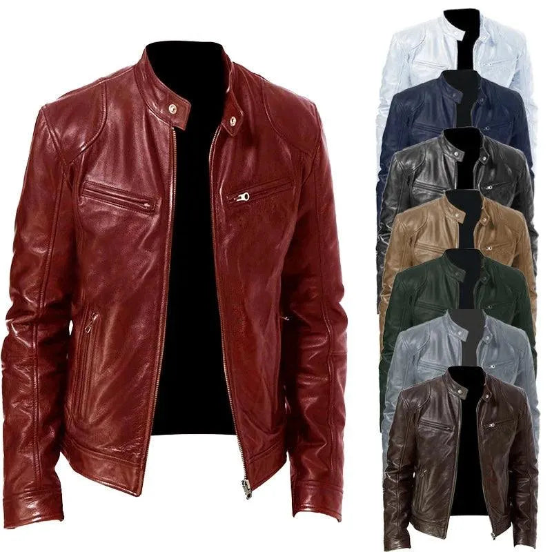 Elegant Slim Fit Men Leather Jacket - Leather Jacket - LeStyleParfait