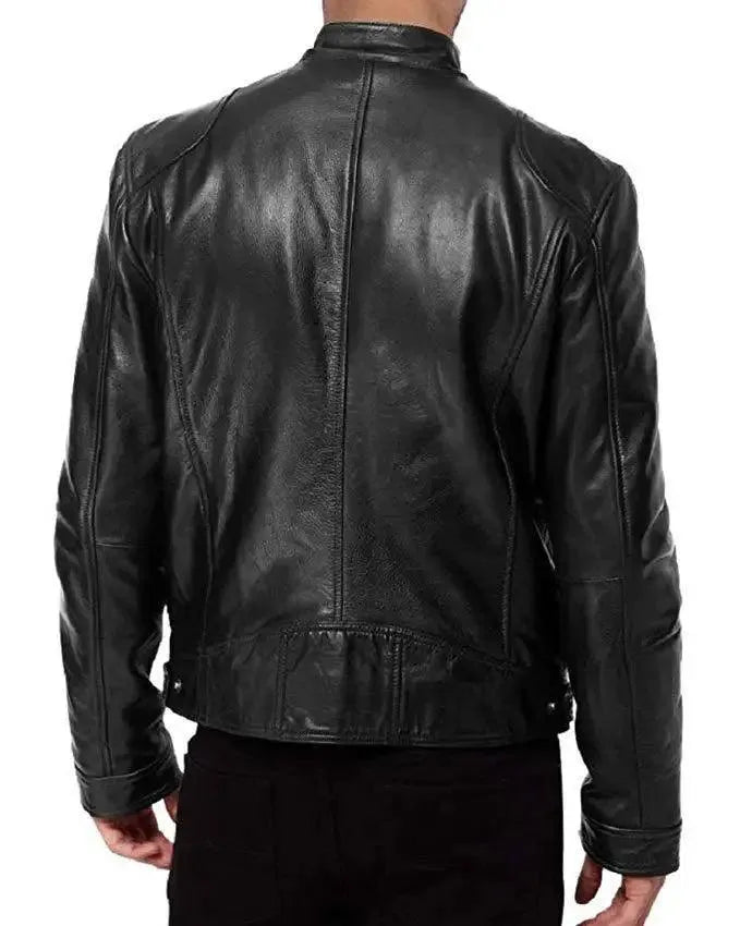 Elegant Slim Fit Men Leather Jacket - Leather Jacket - LeStyleParfait