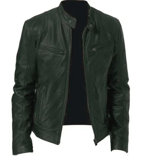 Elegant Slim Fit Men Leather Jacket - Leather Jacket - LeStyleParfait