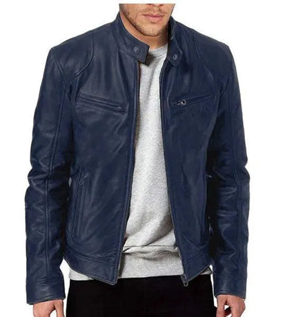 Elegant Slim Fit Men Leather Jacket - Leather Jacket - LeStyleParfait