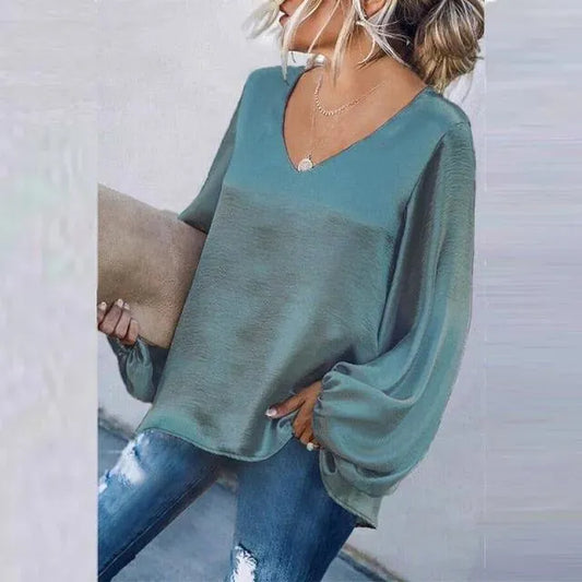 Elegant V-Neck Women Tops - Blouse - LeStyleParfait