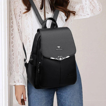 Fashion Leather Women's School Backpack - Backpack - LeStyleParfait