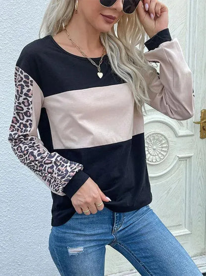 Fashion Leopard Print Loose Casual Women Top - Women Tops - LeStyleParfait