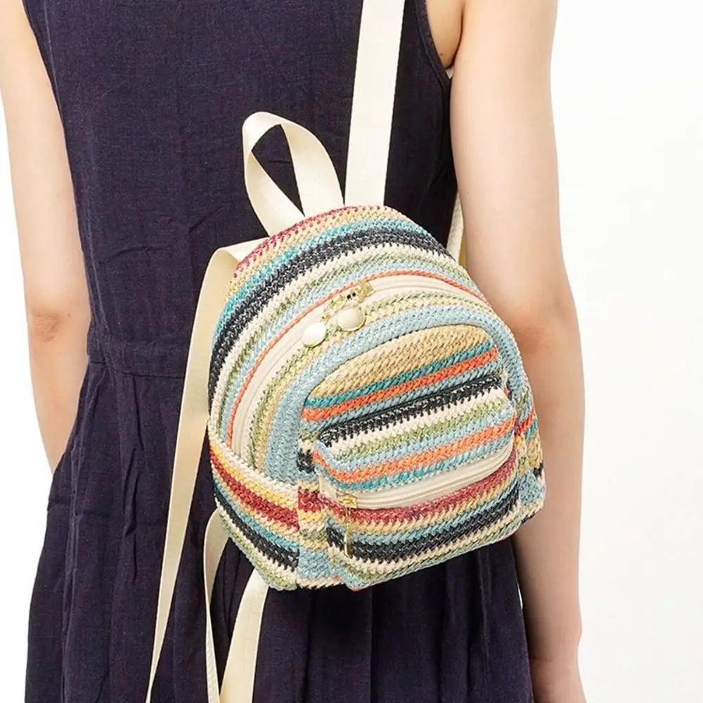 Fashionable Straw Weave Backpack - Backpack - LeStyleParfait