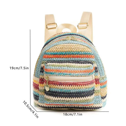 Fashionable Straw Weave Backpack - Backpack - LeStyleParfait