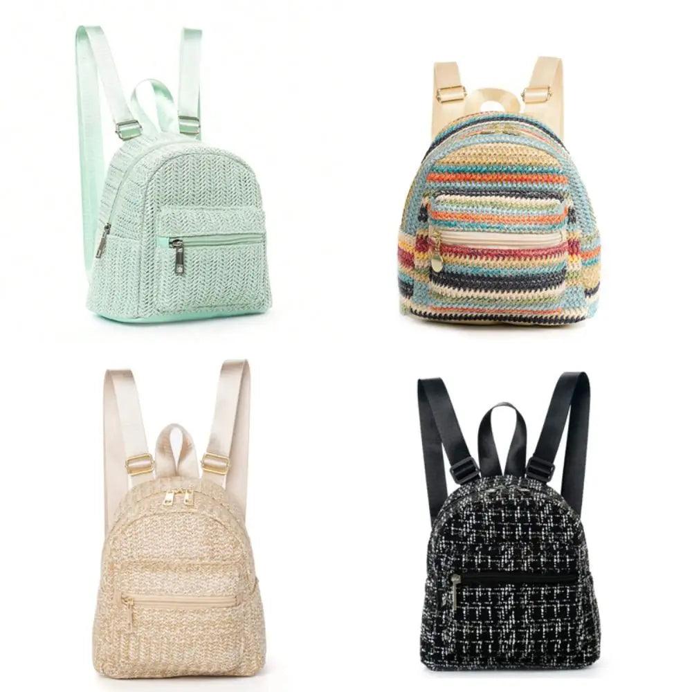 Fashionable Straw Weave Backpack - Backpack - LeStyleParfait