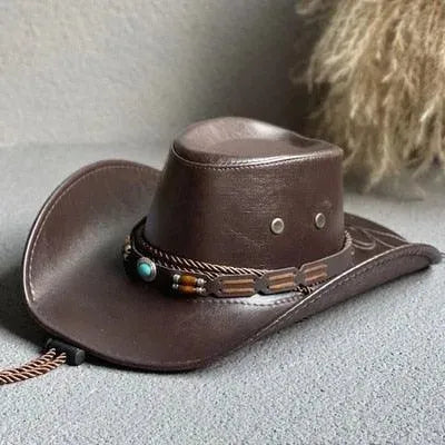 Faux Leather Western Cowboy Hats - UNISEX - Cowboy Hat - LeStyleParfait