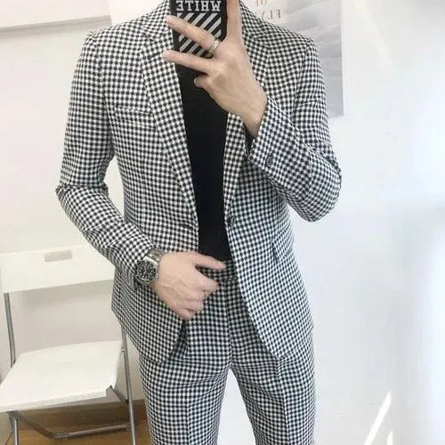 Federico Houndstooth Prom Suit - Men's Suit - LeStyleParfait