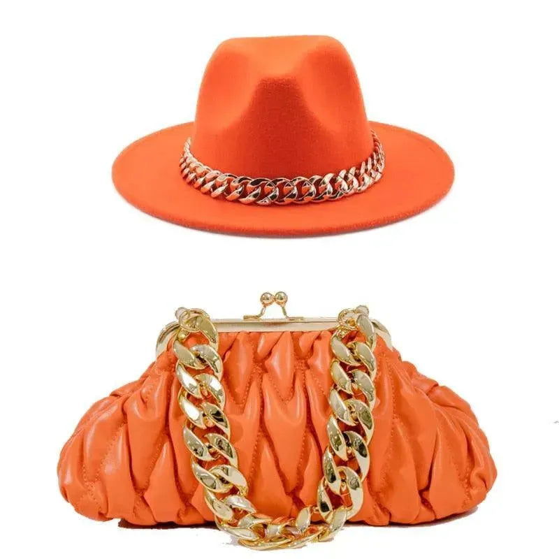 Fedora Hat And Handbag - Two Piece Luxury Accessories - Fedora Hat - LeStyleParfait