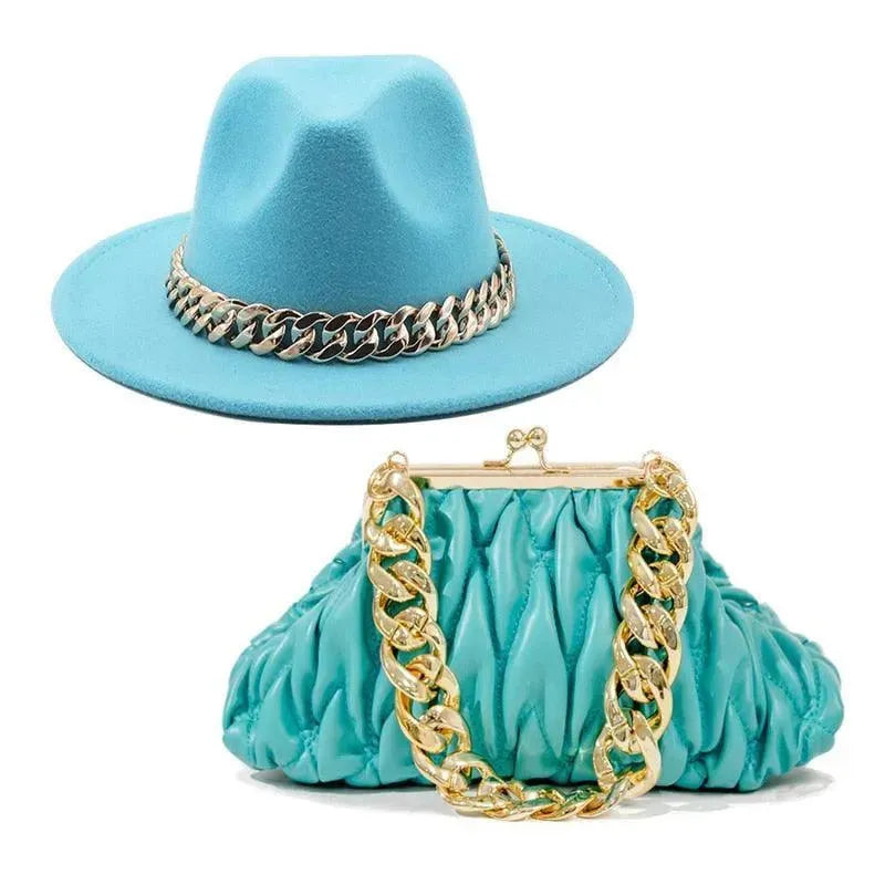 Fedora Hat And Handbag - Two Piece Luxury Accessories - Fedora Hat - LeStyleParfait