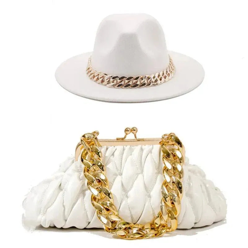 Fedora Hat And Handbag - Two Piece Luxury Accessories - Fedora Hat - LeStyleParfait