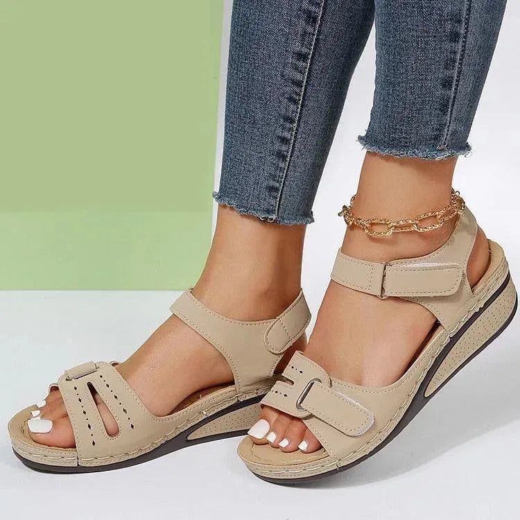 Flap Wedge Sandal Shoes - Wedge Shoes - LeStyleParfait