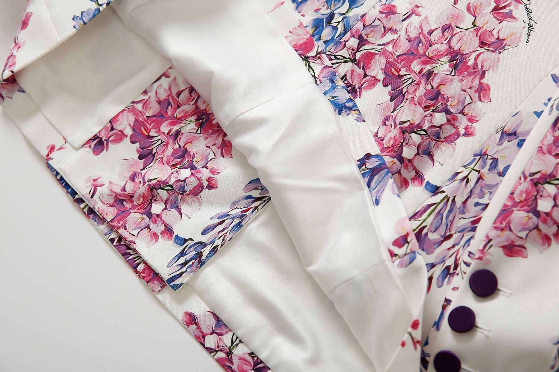 Floral Double-Breasted Pantsuit - Pantsuit - LeStyleParfait