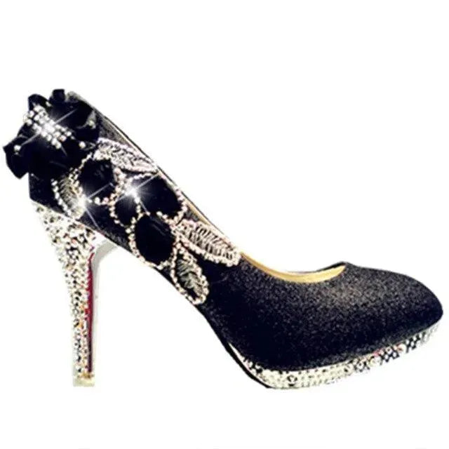 Floral Glitter Wedding Pumps Shoes - Pumps Shoes - LeStyleParfait