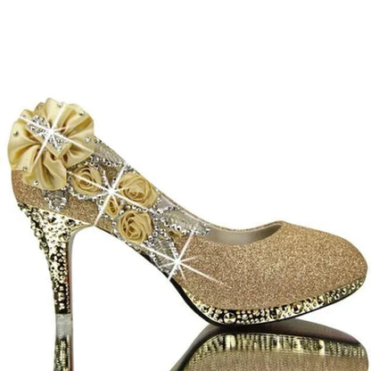 Floral Glitter Wedding Pumps Shoes - Pumps Shoes - LeStyleParfait