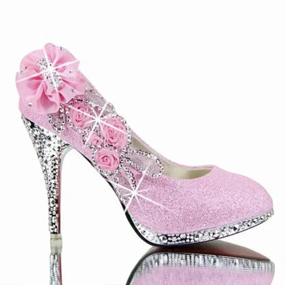 Floral Glitter Wedding Pumps Shoes - Pumps Shoes - LeStyleParfait