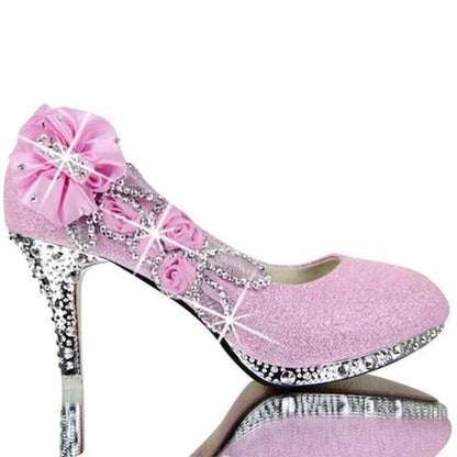 Floral Glitter Wedding Pumps Shoes - Pumps Shoes - LeStyleParfait