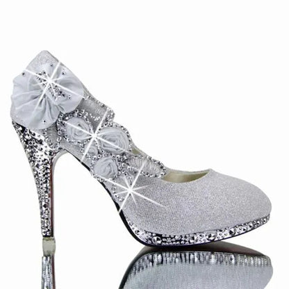 Floral Glitter Wedding Pumps Shoes - Pumps Shoes - LeStyleParfait