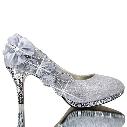 Floral Glitter Wedding Pumps Shoes - Pumps Shoes - LeStyleParfait