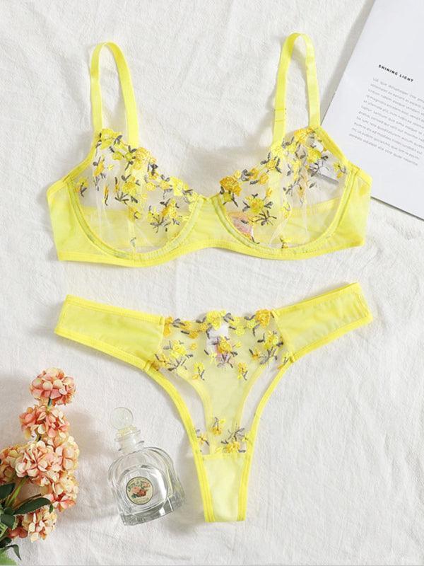 Floral Lingerie Bralette Set - Bralette Set - LeStyleParfait