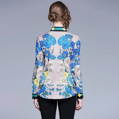 Floral Print Silk Shirt For Women - Women's Shirt - LeStyleParfait