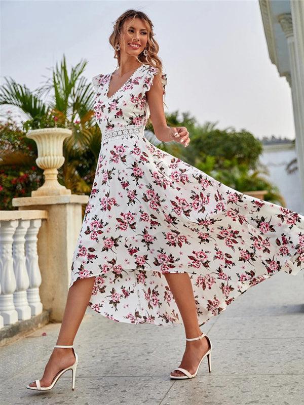 Floral V-Neck Maxi Day Dress - Maxi Dress - LeStyleParfait