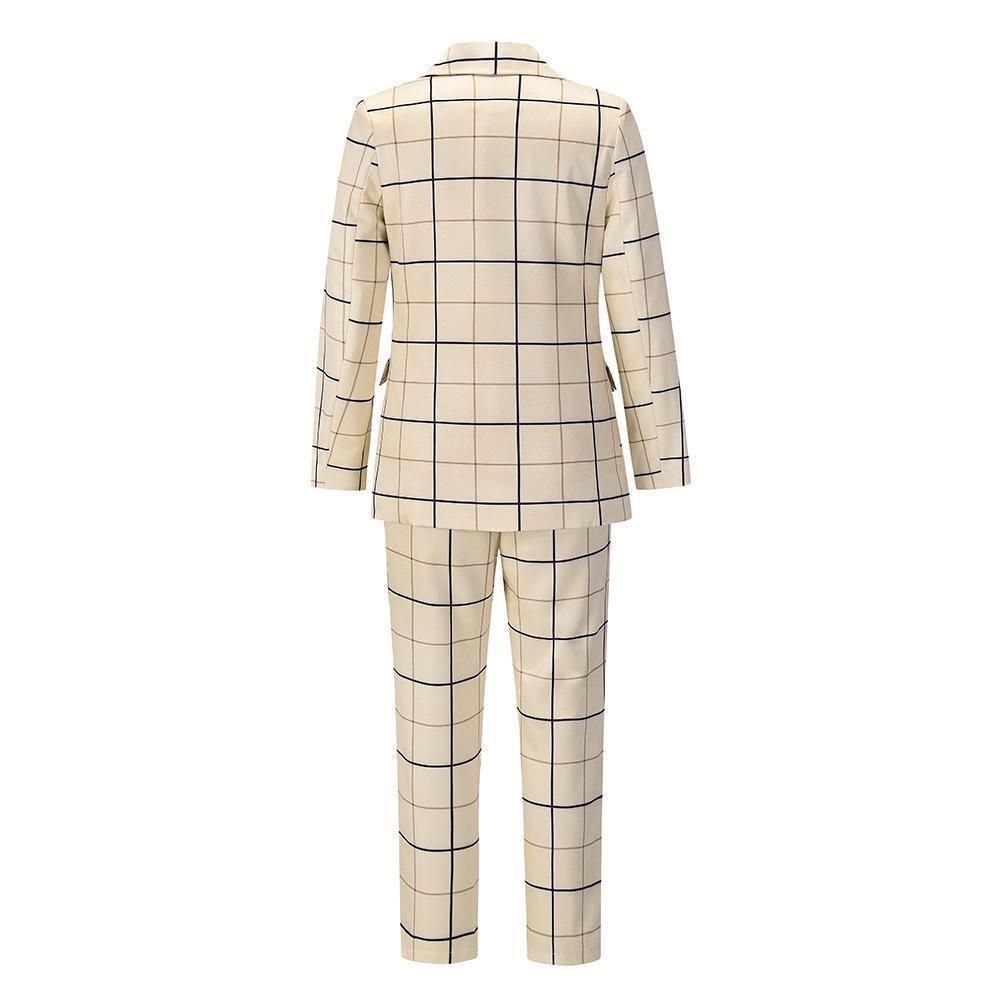 Formal Plaid Women Pantsuit - Pantsuit - LeStyleParfait