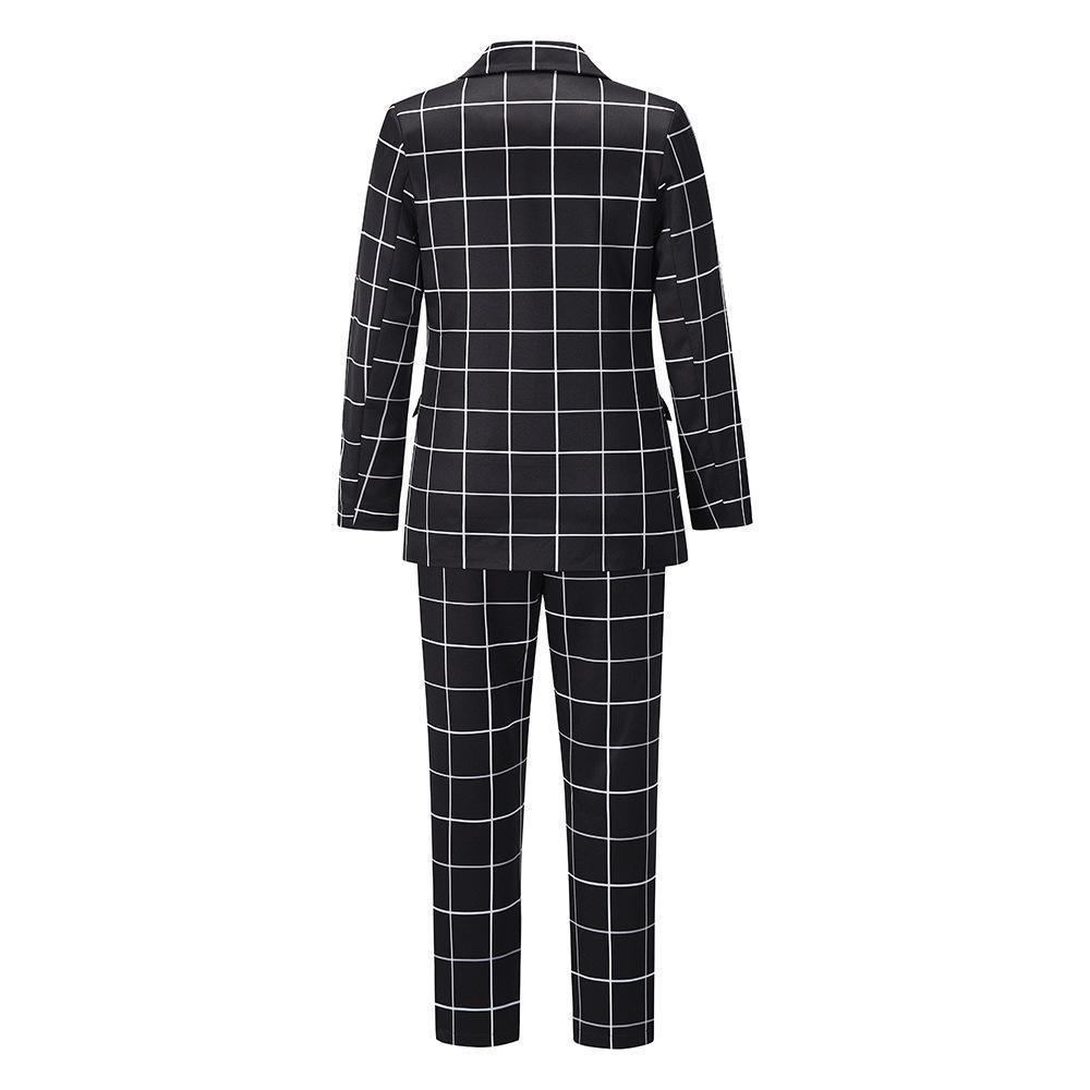 Formal Plaid Women Pantsuit - Pantsuit - LeStyleParfait