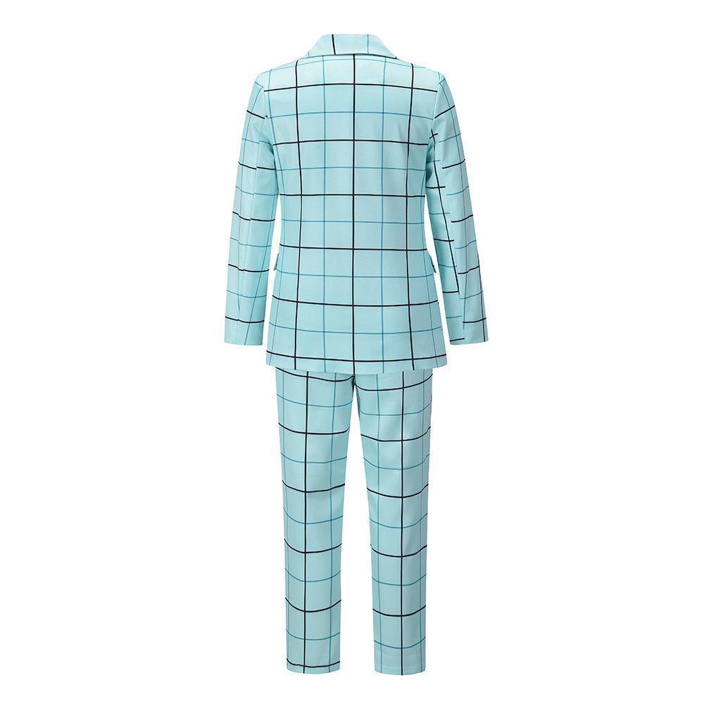 Formal Plaid Women Pantsuit - Pantsuit - LeStyleParfait