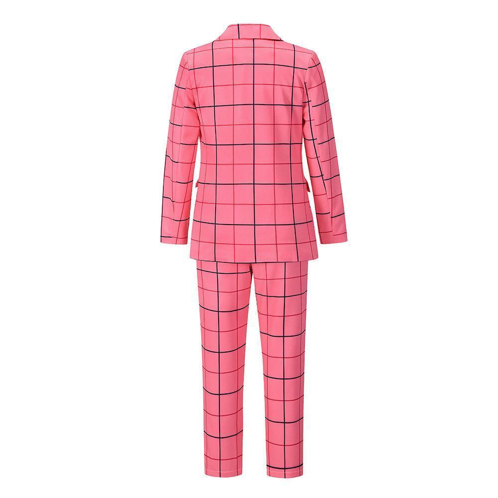 Formal Plaid Women Pantsuit - Pantsuit - LeStyleParfait