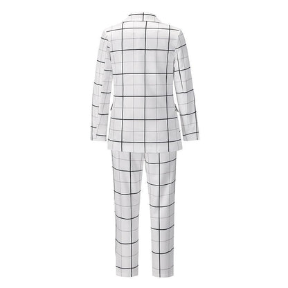 Formal Plaid Women Pantsuit - Pantsuit - LeStyleParfait