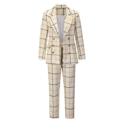 Formal Plaid Women Pantsuit - Pantsuit - LeStyleParfait