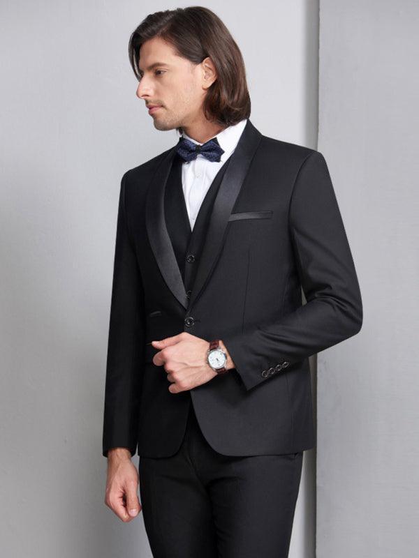 Formal Slim Fit Three Piece Tuxedo Suit - Tuxedo Suit - LeStyleParfait