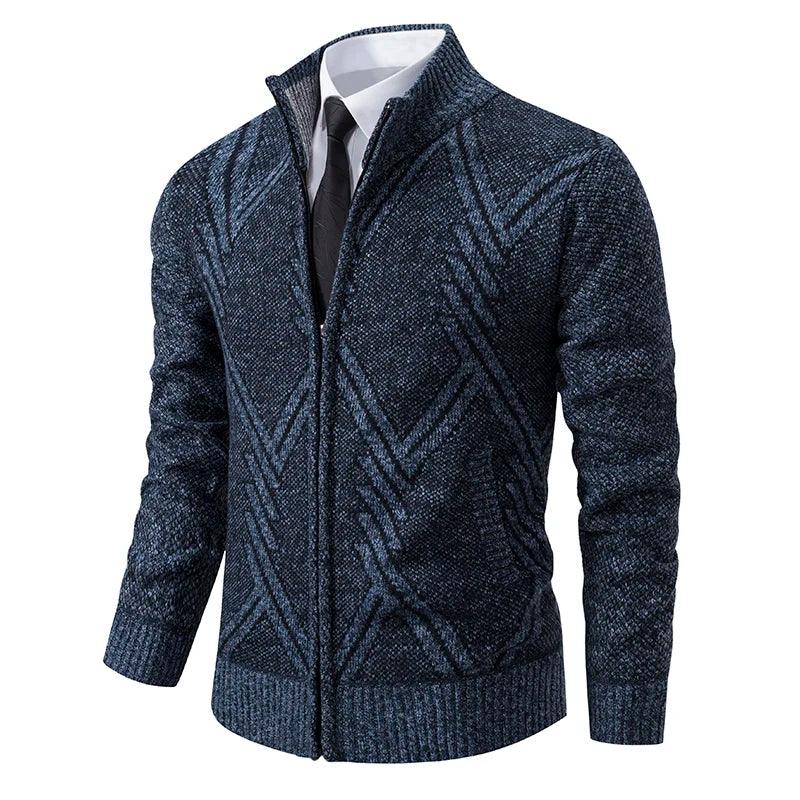 Geometric Winter Men's Cardigan Sweater - Cardigan Sweater - LeStyleParfait