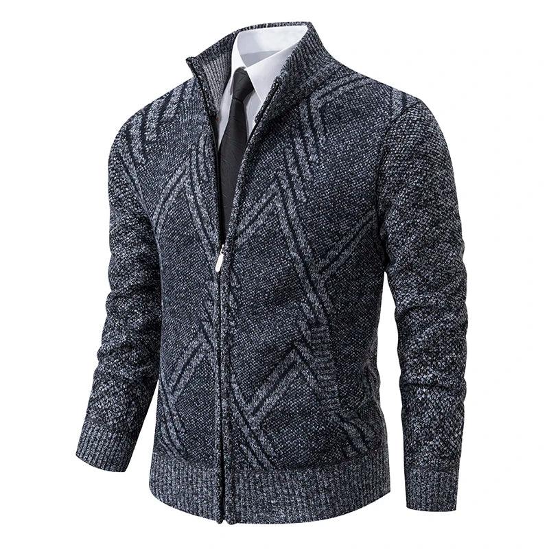 Geometric Winter Men's Cardigan Sweater - Cardigan Sweater - LeStyleParfait