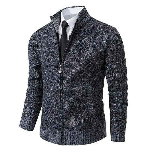 Geometric Winter Men's Cardigan Sweater - Cardigan Sweater - LeStyleParfait