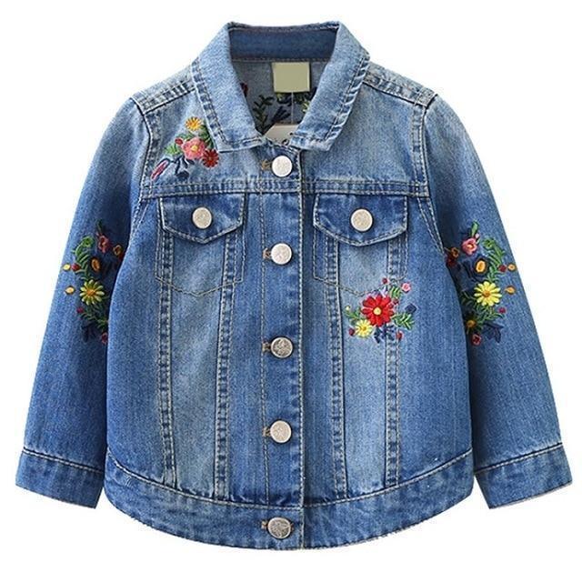 Buy Girls Jacket Floral Jean Jacket For Kids at LeStyleParfait.Com