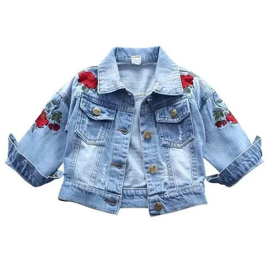 Girls Jacket Floral Jean Jacket - Kids Jackets - LeStyleParfait