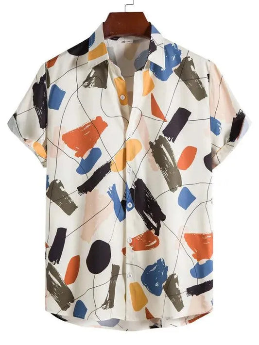 Graffiti Slim Fit Men Shirt - Short Sleeve Shirt - LeStyleParfait