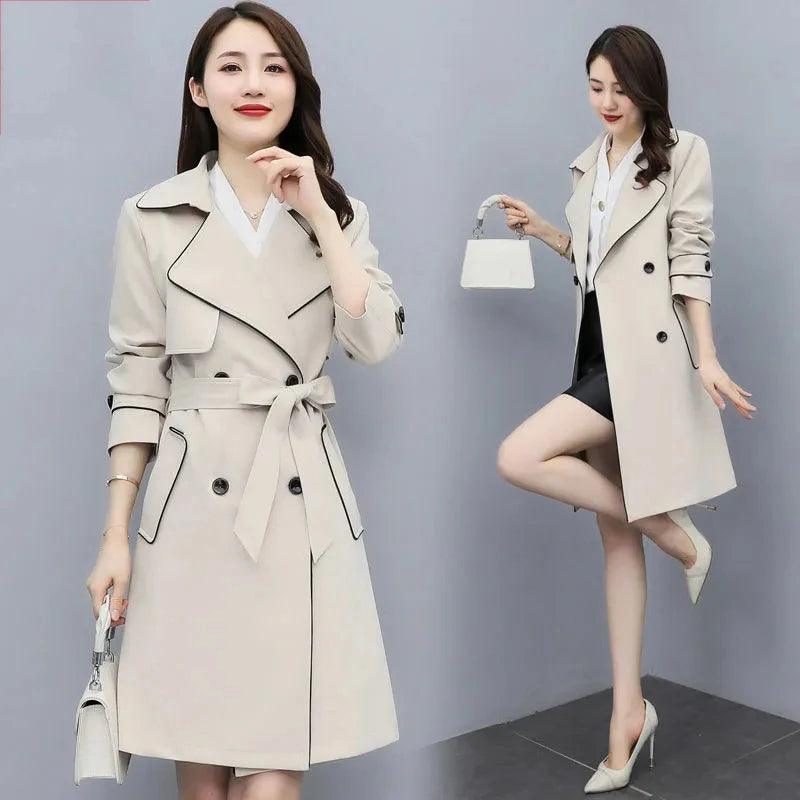 High-Quality Mid-Length Trench Coat Women-women-coat-LeStyleParfait