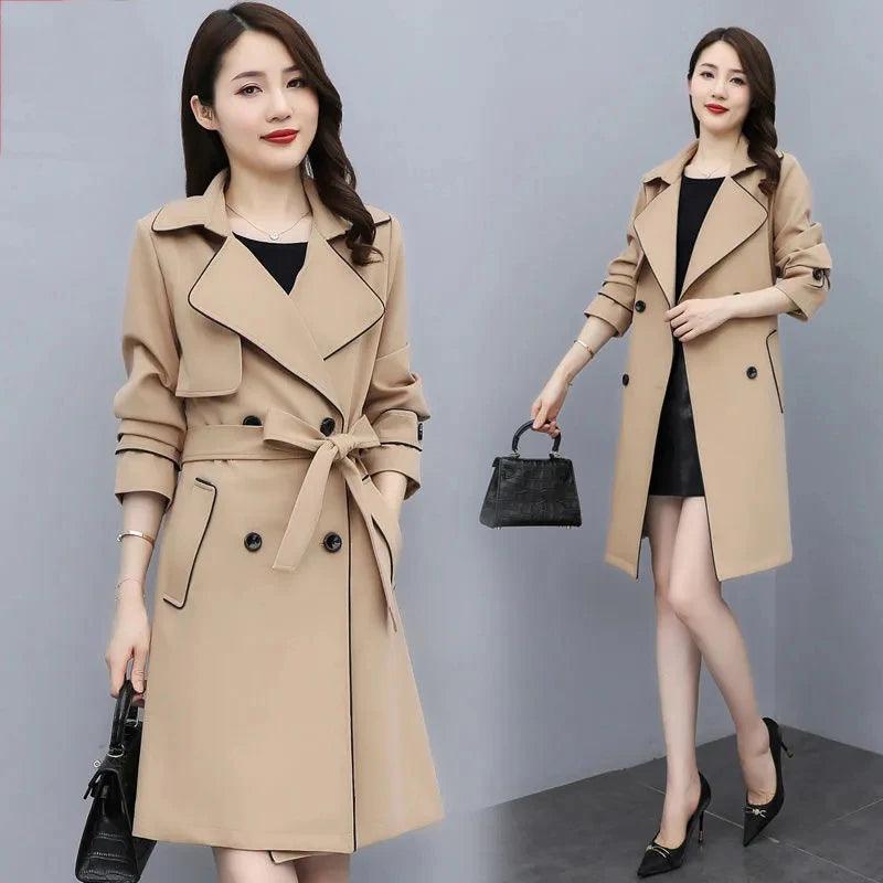 High-Quality Mid-Length Trench Coat Women-women-coat-LeStyleParfait