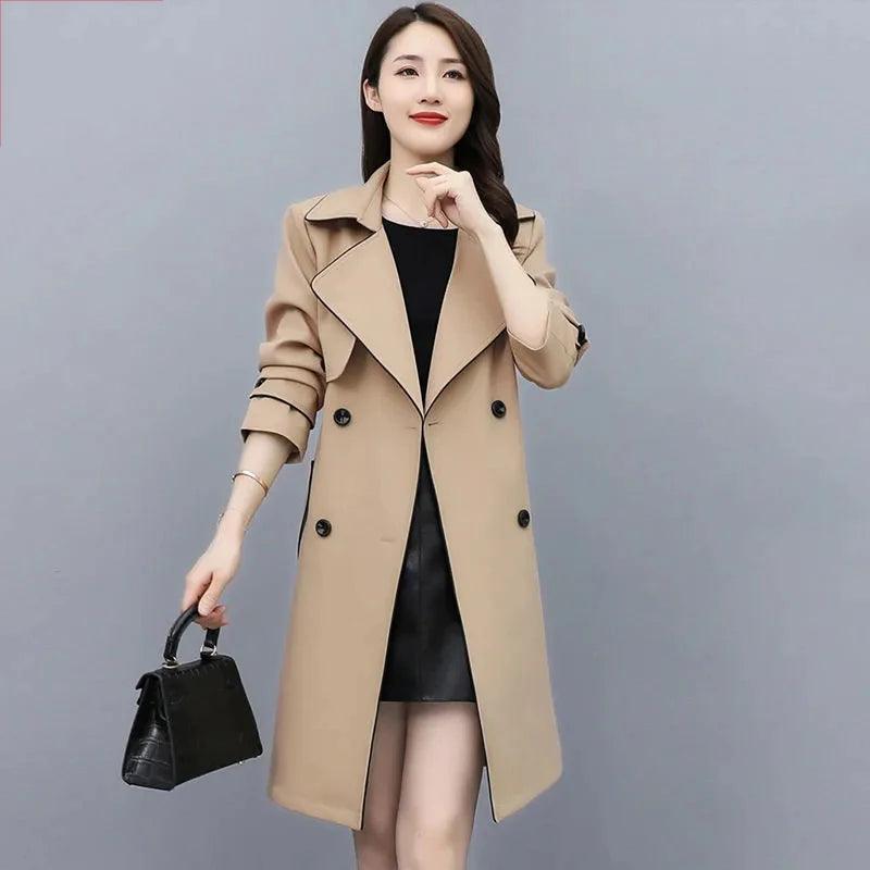 High-Quality Mid-Length Trench Coat Women-women-coat-LeStyleParfait